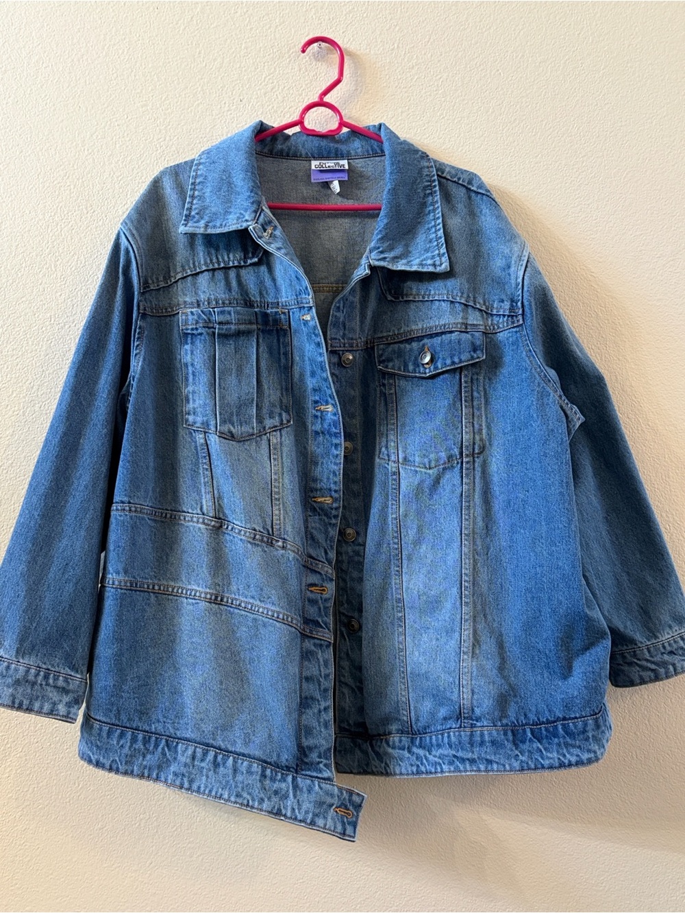 Future Collective Asymmetrical Denim Jean Jacket - Relaxed Fit